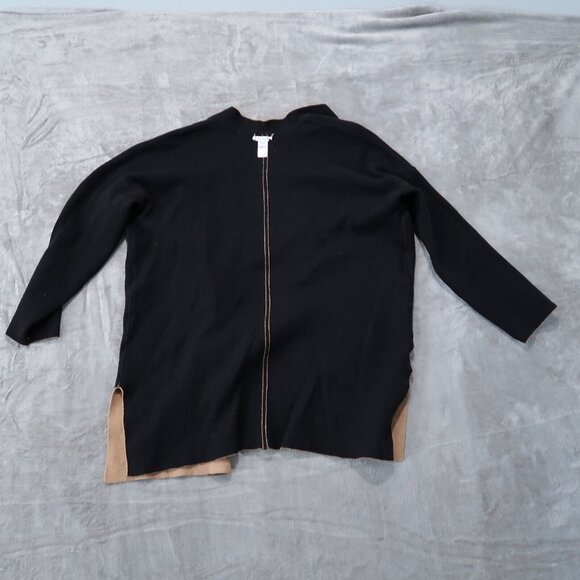 J Jill Sweater Womens Beige L Open Cardigan Knit Reversible Pockets Stretch - Picture 7 of 16